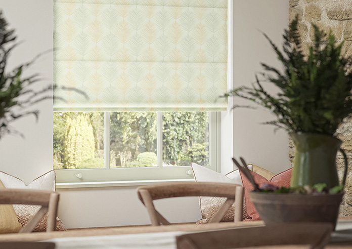Gentle Palm, Lemon - Motorised Roman Blind - Image 5
